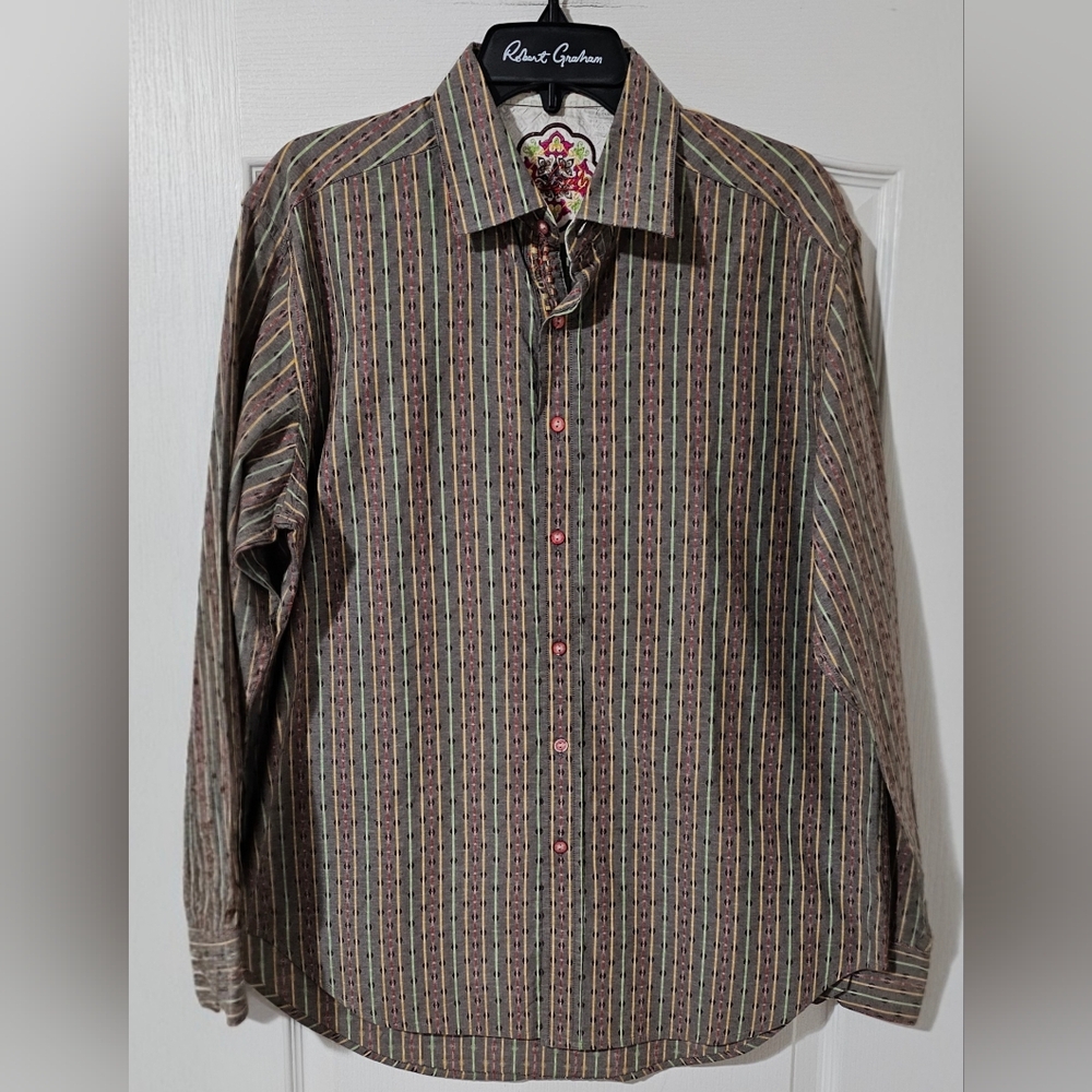 Robert Graham Earthy Tones Striped Shirt